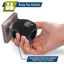 Child Safety Door Knob Cover (4 Pack) Hard-to-Remove Dual-Lock Door Handle Covers for Kids - Reusable Baby Proof Door Knob Locks - Installs Easily, No Tools Needed (Black) by TinyTreasures Baby Boutique