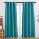 NICETOWN Blackout 80 inch Curtains for Doorway, Grommet Thermal Window Treatments Room Darkening Door Curtains for Bedroom/Home Family, Peacock Teal, W46 x L80, 2 Panels by TinyTreasures Baby Boutique
