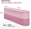 KING BIRD Raised Garden Bed 2.85 ft Tall 9 in 1 Galvanized Planter Garden Box Outdoor for Gardening, Deep Root Vegetables, Flowers 94.5X23.6X34.2 in, Pink by GreenHaven Gardens