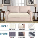 H.VERSAILTEX Super Stretch Individual Seat Cushion Covers Sofa Covers Couch Cushion Covers Slipcover Sets Thick Jacquard Textured Twill Fabric (1 Piece Loveseat Cushion Cover, Natural) by CozyNest Decor