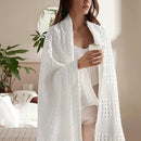 PHF 100% Cotton Waffle Weave Throw Blanket, Soft Lightweight Breathable Cozy Summer Throws for Couch Bed Sofa, Luxury Aesthetic Woven Blanket for Home Decor & Office, 50"x60", White by CozyNest Decor