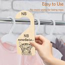 R HORSE 8Pcs Highland Cow Baby Closet Dividers, Double Sided Baby Closet Organizers Nursery Hanger Dividers Wood Size Dividers for Boy Girl Birthday Christmas Gift (0-24 Months) by TinyTreasures Baby Boutique