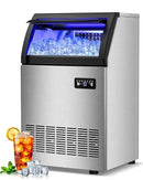 220LBS Commercial Ice Maker Machine - 72PCS Ice Cubes per Round, Undercounter/Freestanding Ice Machine, 55LBS Ice Storage Capacity for Home Bar and Outdoor, Stainless Steel Self-Cleaning by CozyNest Decor