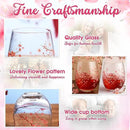 Sliner 2 Pack 17oz Cherry Blossom Stemless Wine Glasses Floral Drinking Glasses Cherry Blossom Tumbler Cups for Women Birthday Anniversary Gift Parties Supplies by CozyNest Decor