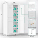 SISESOL Metal Storage Cabinet with Doors and Shelves,White Storage Cabinet with Leg & Vent Hole,Food Pantry Cabinets,5 Tier Metal Pantry,Tall Large Cupboard for Home,Kitchen,Dining/Living/Laundry Room by CozyNest Decor