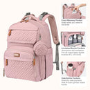BabbleRoo Diaper Bag Backpack, Travel Backpack with Changing Pad, Pacifier Case & Stroller Straps, Multifunction, Waterproof, Unisex – Pink by TinyTreasures Baby Boutique