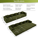Convertible Sleeper Sofa Bed Set with Pillow, 4-in-1 Corduroy Folding Mattress Boneless Couch with Fixed-Shape Frame, Fold Out Floor Sofa Cama Lounge Couch for Living Room, Olive Green by CozyNest Decor