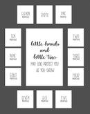 Rustic Red Door Co. Baby's First Year Picture Mat - No Frame - Little Hands and Little Toes Photo Collage - 13 Picture Slots - Newborn Birth to One Year Birthday - Watch Your Baby Grow (Grey Mat) by TinyTreasures Baby Boutique