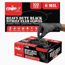 Heavy Duty 6 Mil Black Nitrile Gloves - Disposable, Latex & Powder Free | Mechanic, Food Prep & Tattoo | Rubber Gloves for Cooking, Cleaning & Household | Pack of (200) by GreenHaven Gardens