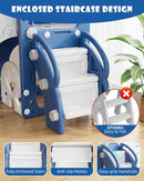 XJD 7 in 1 Toddler Slide, Kids Indoor Slide for Toddlers 12 to 36 Months, New Upgrade with Golf, Basketball Hoop for Indoor Outdoor Playset,Toddler Playground (Blue Gley) by TinyTreasures Baby Boutique