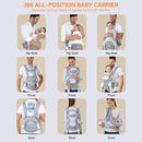 Baby Carrier Ergonomic Infant Carrier with Hip Seat Kangaroo Bag Soft Baby Carrier Newborn to Toddler 7-45lbs Front and Back Baby Holder Carrier for Men Dad Mom (Grey) by TinyTreasures Baby Boutique