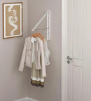 Dr.DJ Clothes Drying Rack Wall Mounted, Retractable & Foldable Clothes Hanger for Laundry Room Organization and Storage, Clothes Hanger Rack for Dorm, Closet, Balcony, Laundry Room(1P, Metal, White) by CozyNest Decor
