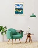 HesenDot Natural OAK Wood Framed Hawaiian Archipelago Wall Art,12x16in Kauai Quality Canvas Wall Print,Classic Urban Landmark Wall Decor for Living Room,Bedroom,Office Gallery Set of 1 by CozyNest Decor
