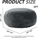 6FT,Oversized Bean Bag Chairs for Adults,Giant beanbag with Filler Included，Fluffy Memory Foam,Soft and Comfy Corduroy Fabric,Gaming Chairs Suitable for Living Room and Bedroom (Dark Gray, 6 Foot) by CozyNest Decor