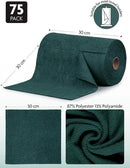Fantasticlean Microfiber Cleaning Cloth Roll -75 Pack, Tear Away Microfiber Towels, 12" x 12", Reusable, Washable, Scratch Free, Ultra Absorbent Dish Rags for Car, Home, Garage or Shop (Forest Green) by CozyNest Decor