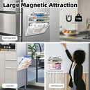 3-Tier Magnetic File Holder, No Drilling Installation File Cabinet Organizer, White Magnetic File Organizer, Magazine Rack, Magnetic Paper Holder for Refrigerator, File Cabinets,White by CozyNest Decor