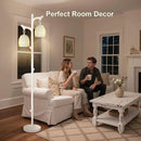 Scenekoy Rustic 68” Tall Floor Lamp with Rattan Shade, Retro Standing Lamp Tree Trunk Washed White Finish & Resin Body, Dimmable Corner Lamp with Bulb Prefer for Living Room Bedroom Home Decor by CozyNest Decor
