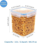 Vtopmart Food Storage Containers 2.5L / 84.5oz, 4 Pieces BPA Free Plastic Airtight Canister for Flour, Sugar, Baking Supplies, with 4 Measuring Cups and 24 Labels, Blue by CozyNest Decor