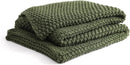 YnM Chunky Cotton Knit Throw Blanket, Cable Knit Throws for Bed Couch Sofa, Comfy & Relaxing, Decorative Piece for Farmhouse Modern Boho Rustic Scandinavian Chic Vibe, Pine Green 60x80 Inches by CozyNest Decor