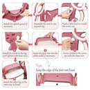 GrowthPic Pink Toddler Potty Training Seat with Step Stool – Foldable Toilet Trainer for Girls with Soft Cushion & Splash Guard, Adjustable Ladder Fits Standard & Elongated Toilets by TinyTreasures Baby Boutique