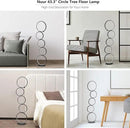 NUÜR 43.3" Modern Floor Lamp, LED Floor Lamp for Living Room, Dimmable, Circle Standing Lamp, Energy-Saving, Unique Lamp for Bedroom, Office, Home by CozyNest Decor