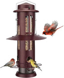 Kingsyard Squirrel Proof Bird Feeder with Removable Base, All Metal, Tube Bird Feeders for Outdoors Hanging, Easy to Clean & Refill, Antique Copper by CozyNest Decor