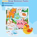 Farm Animal Puzzles for Toddlers 1-3, Gifts for 2 3 Years Old Girls Boys,Wooden Montessori Puzzle 2-4, Toddler Toys Learning Educational Toys Kids Ages 2-3 by TinyTreasures Baby Boutique