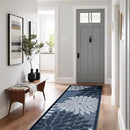 Beverly Rug Outdoor Runner Rug 2x7 Modern Floral Tropical Area Rugs for Indoor and Outdoor Patio Easy to Clean Non Shedding Living Room Porch Garden Washable Outside Carpet (2 x 7 Navy Blue) by CozyNest Decor