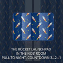 Kids Space Rocket Blackout Curtains - 100% Blackout, Thermal Insulated, Noise Reducing, Perfect for Kids Room and Nursery, 2 Panels (Rocket Blast-Off Repeat, W52×L84) by TinyTreasures Baby Boutique