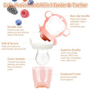 Baby Fruit Food Feeder - Silicone Nibble Tray Combo - Breastmilk Popsicle Mold for Cooling Relief, BPA Free Mesh Feeder for Infant Self Feeding (Monkey Pink + Pineapple) by TinyTreasures Baby Boutique