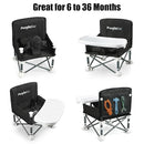 PandaEar Portable Baby Seat Travel| Compact Fold with Straps for Indoor/Outdoor Use| Great for Camping, Beach, Lawn |Toddlers, Kids, Boys, Girls (Black) by TinyTreasures Baby Boutique