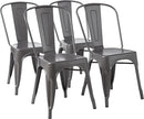 Amazon Basics Metal Dining Chairs, 4 Count, Dark Grey, 20.1 x 17.1 x 33.5 inches by CozyNest Decor
