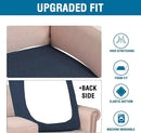 H.VERSAILTEX Super Stretch Individual Chaise Cover Sectional Couch Covers for L Shaped Sofa Both Left/Right Featuring Thick Jacquard Textured Twill Fabric (1 Piece Chaise Cover, Navy) by CozyNest Decor