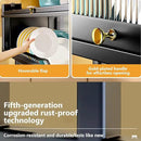 Kitchen sink rack dishwashing sink countertop dustproof cupboard storage multifunctional tableware storage drain rack double layer,KeepKitchen Sink Shlef Organized Space-Saving(Black,85cm/33.5in) by CozyNest Decor