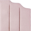 24KF Pink Teddy Fabric Tufted King Upholstered Headboard, Modern Vertical Channel Design California King Headboard with Stepped Silhouette Top Edge,6026-K-Teddy Pink by CozyNest Decor