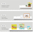 Fun Memories Picture Ledge Shelf for Wall, 16 inch Pine Wood Nursery Book Shelves Set of 4- Wall Book Shelves for Kids Room, Home Decor - Kitchen Spice-White by TinyTreasures Baby Boutique