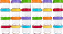 WeeSprout Baby Food Storage Glass Jars w/Lids (4 oz, 24 Pack) Bright Variety, Snack, Reusable Small Containers, Fridge or Freezer, Microwave & Dishwasher Safe, Essentials for Infants by TinyTreasures Baby Boutique