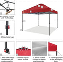 CROWN SHADES 10x10 Pop Up Canopy Tent - Patented Center Lock One Push Instant Outdoor Canopy Beach Tent with STO-N-Go Bag 8 Stakes & 4 Sand Bags，Red by GreenHaven Gardens