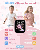 Kids Watch for Girls 5-12, Kids Smart Watch Fitness Tracker Pedometer, No Phone Needed, Puzzle Games with Parental Control, IP68 Waterproof, Heart Rate, Sleep Monitor, Step Counter, 80 Sports by TinyTreasures Baby Boutique