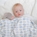 GLLQUEN BABY Muslin Swaddle Blankets,3-Pack Receiving Blanket for Newborn Boys and Girls,Baby Swaddle Blanket Unisex, Elephant,Baby Essentials, Registry & Gift, 40 x 38 inches by TinyTreasures Baby Boutique