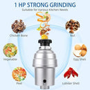 Powerful 1HP Stainless Steel Garbage Disposer, Dishwasher-Friendly and Continuous Feeding Waste Disposer, Grinding Material Four-Stage Grinding, Silver by CozyNest Decor