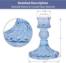 12Pcs 4" H Aqua Blue Candlestick Holders Set- Taper Candle Holders Bulk, Glass Candle Holders for Wedding, Party, Romantic Dinner Table Centerpieces, Festival Gifts & Windowsill Decor by CozyNest Decor