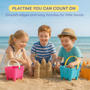 Sand Castle Building Kit, Beach Toys, Beach Bucket, Set of 4 Sand Castle Molds for Kids, Gift Toy for Ages 1 2 3 4 5 6 7 8 9, Older Kids and Toddlers, Sandcastle Building Kit Pail for Kids by TinyTreasures Baby Boutique