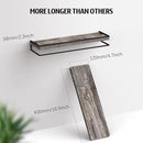 Meangood Floating Shelves Wall Mounted Set of 2, Wall Shelf with Towel Bar Rustic Wood Wall Storage Shelves for Bedroom,Living Room,Bathroom, Kitchen Pine by CozyNest Decor
