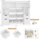 HORSTORS 55" W Toy Storage Organizer with Drawers, Large Kids Toy Storage Box with Removable Bins, Tall Kids Bookshelf and Bookcase for Boys and Girls, Modern Toy Chest for Playroom, Classroom, White by CozyNest Decor