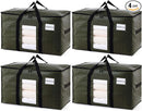 TAILI 4 Pack Green Extra Large Storage Bags, Heavy Duty Totes with Visible Window, Wrap Around Handles, Perfect for Moving by TinyTreasures Baby Boutique