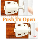 2 Pack Cabinet Magnetic Touch Latch, Push to Open Catches Magnet Push Release Latches Hardware for Kitchen Cabinet Drawer Cupboard Closet Door (White) by TinyTreasures Baby Boutique