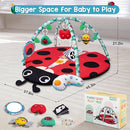 Jyusmile Baby Play Gym Mat, 8-in-1 Tummy Time Mat with 6 Toys, Washable Baby Activity Mat for Visual, Hearing, Sensory, Motor Development, Baby Essentials Gift for Newborn Infant 0-3-6-9-12 Months by TinyTreasures Baby Boutique