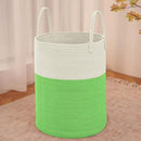 Large Woven Laundry Basket Hamper,80L Cotton Rope Storage Bin for Blankets,Toys and Clothes,Decorative Tall Nursery Hamper for Living Room,Baby Nursery,Bathroom and Bedroom,Light Green by CozyNest Decor