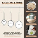 Norme 4 Quart Stainless Steel Silver Colander and 3 Pcs Silver Fine Mesh Strainer, Stainless Steel Pasta Rice Food Metal Strainer with Handles, Easy Clean and Dishwasher Safe by CozyNest Decor